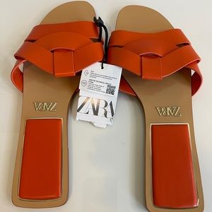 Brand New Zara Slides in Orange Size 41
